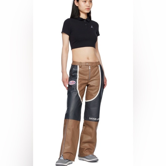 Cactus Jack x Air Jordan 2-tone Leather Pants - Picture 6 of 8